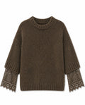 Maglione con maniche in pizzo