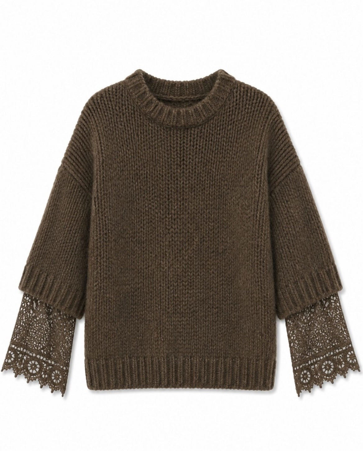 Maglione con maniche in pizzo