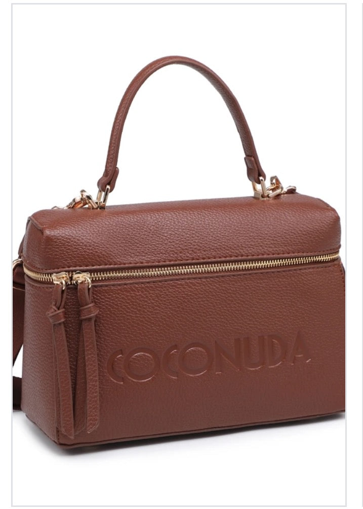 Borsa a mano con tracolla e zip dorata