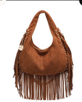 Borsa con frange e borchie