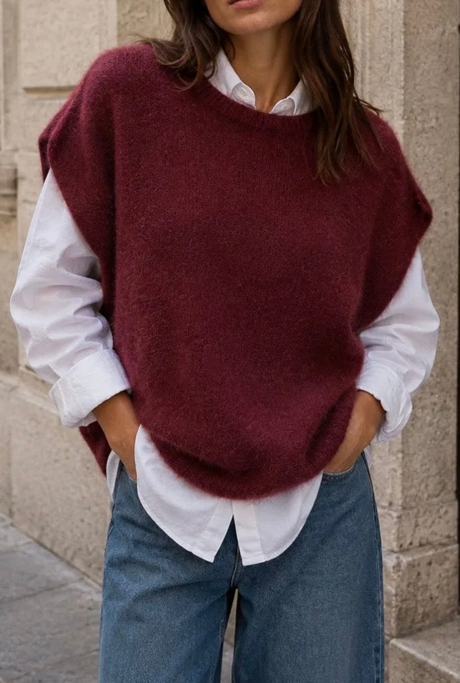 Gilet oversize in maglia morbida