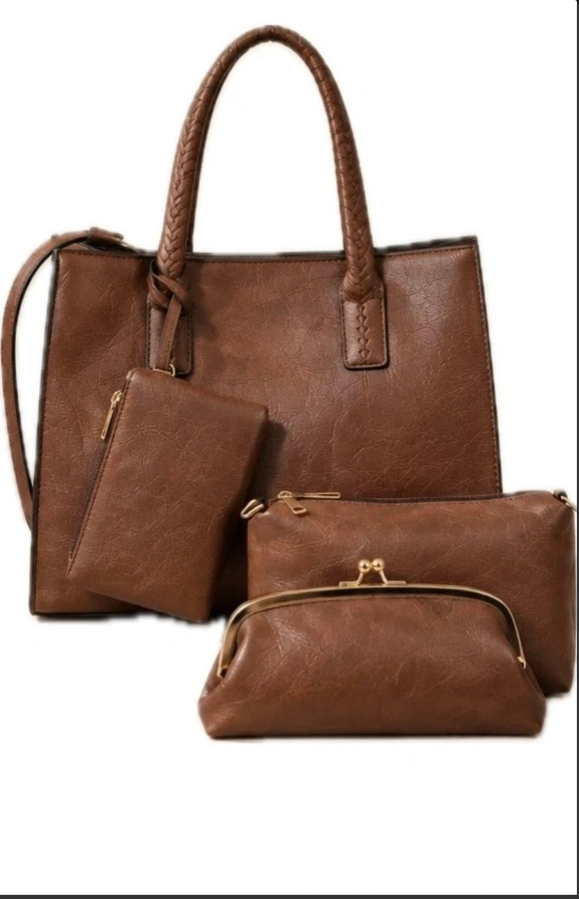 Borsa stopper 4 pezzi con manici intrecciati.