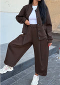 Completo giacca e pantalone palazzo cropped